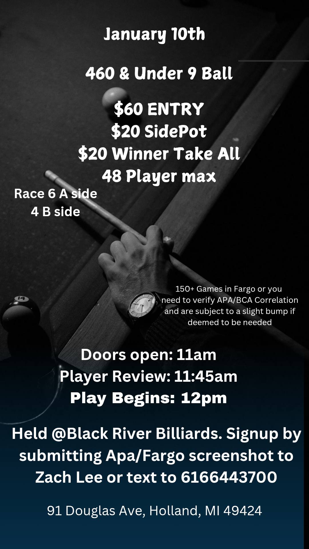 Tournament flyer / rules image